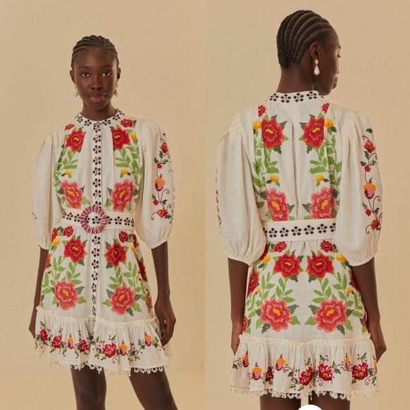 L5. {Farm Rio} Embroidered dress - Picture 1 of 2